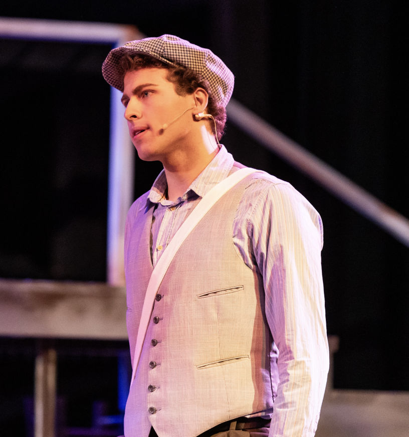 Stage Actor Samuel Kliever performing in Newsies as Davey